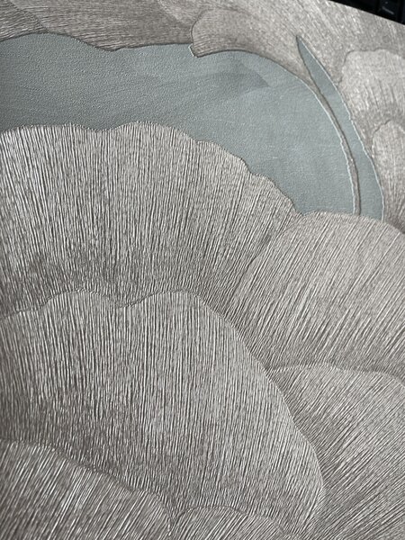Vliesová tapeta na zeď, tyrkysová, zlatá, listy Gingka, RE521015, Renaissance, Design Id