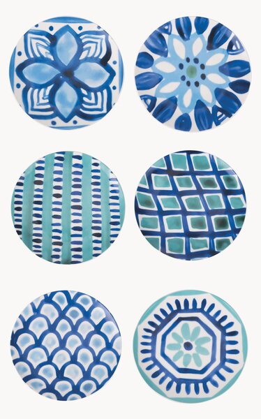 Sada snídaňových talířů z porcelánu Aquazul, 6 dílů