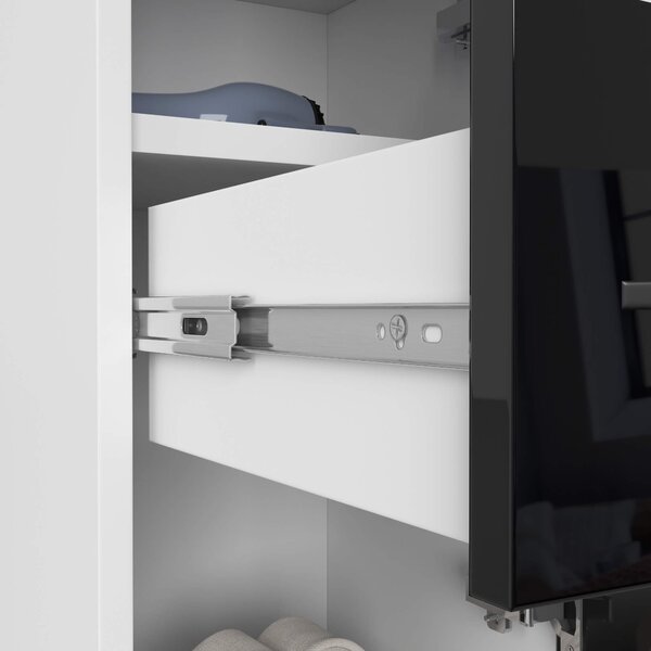 Ak furniture Koupelnová skříňka Fin bílá/černá lesk
