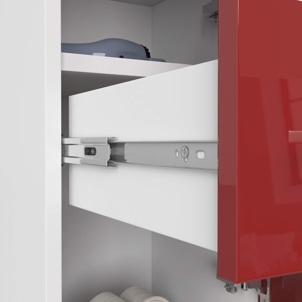 Ak furniture Koupelnová skříňka Fin bílá/červená lesk