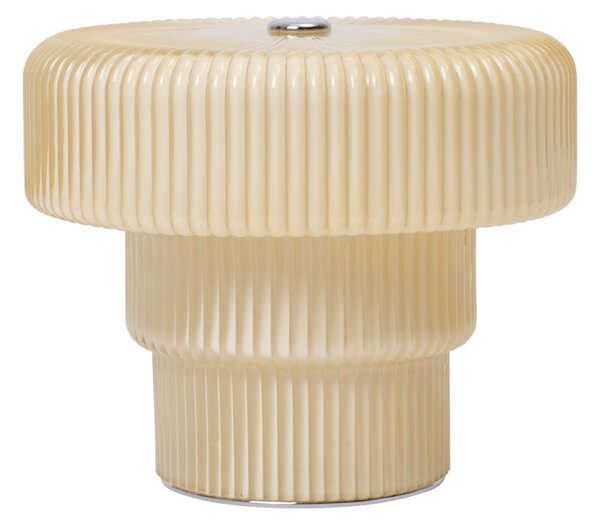 Stolní lampa ferm LIVING, stmívatelné, Béžová, Obývací pokoj, Sklo