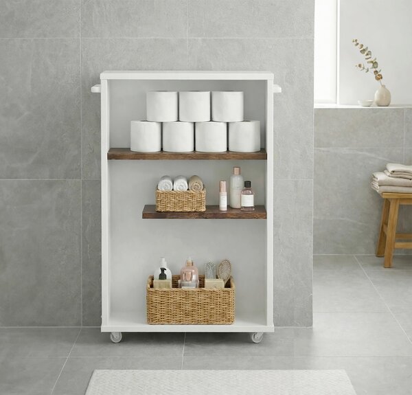 MIDI SKŘÍŇKA, bílá, barvy dubu, 20/61/45 cm MID.YOU - Koupelnové série, Online Only