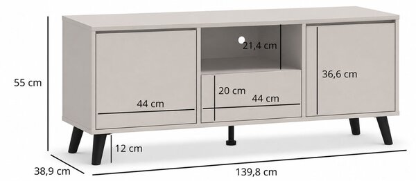 TV stolek 2D1S Borg kašmír (P)