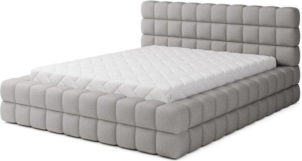Čalouněná postel s úložným prostorem 160x200 DELVIRO - popelavá