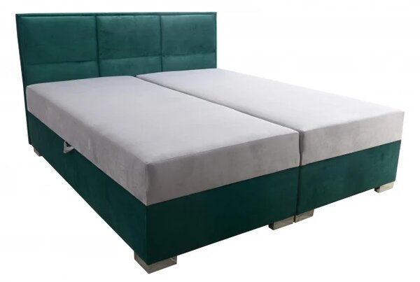 Čalouněná postel Kvadrat II, 200x160, zelená/šedá (an 4810/4817)