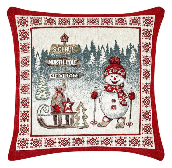 Vánoční Gobelínový povlak na polštář Severní pól Chenille IT037A Barva Vícebarevná Rozměry 42x42 cm