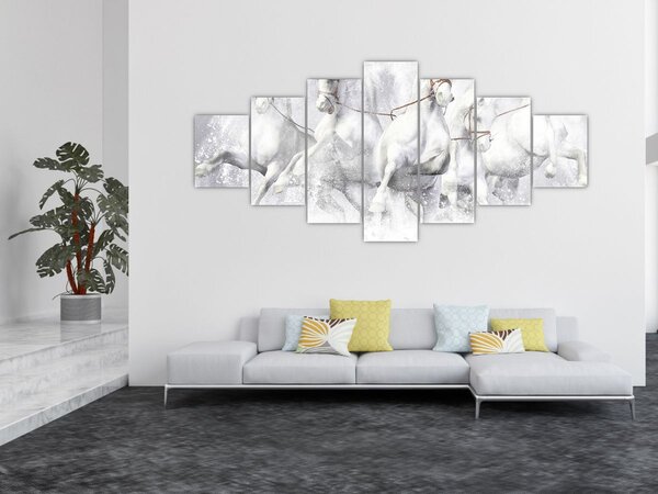 Obraz - Ilustrace závodních koní (210x100 cm)