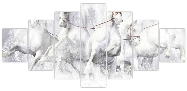 Obraz - Ilustrace závodních koní (210x100 cm)