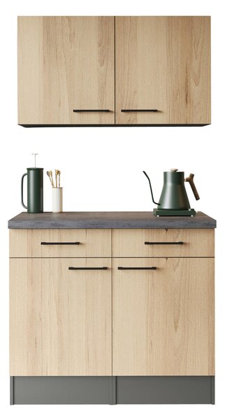 KREDENC, šedá, dub artisan, 100/200/60 cm Respekta - Online Only kuchyňské skříňky, Online Only