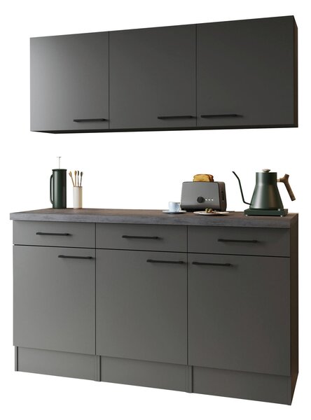 KREDENC, šedá, 150/200/60 cm Respekta - Online Only kuchyňské skříňky, Online Only