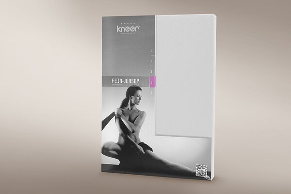 Kneer Prostěradlo Fein Jersey Weiss Rozměr: 90x210-100x220 cm