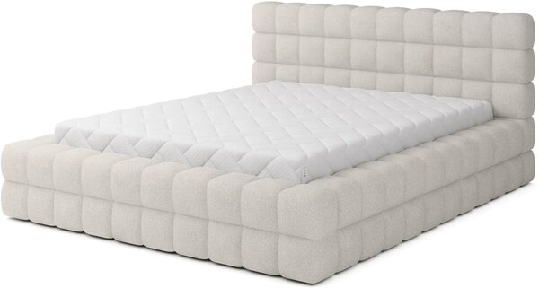 Čalouněná postel s úložným prostorem 160x200 DELVIRO - světle béžová