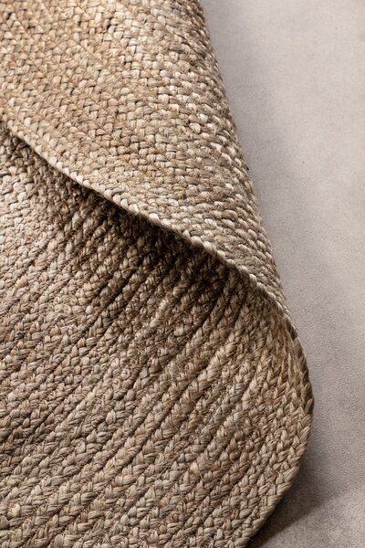 Hanse Home, Kusový koberec Jute Braided 106006 Grey Brown kruh, 140x140 (průměr) kruh, hnědá, chodba / předsíň
