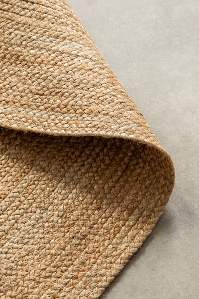 Hanse Home, Kusový koberec Jute Braided 106005 Gold kruh, 140x140 (průměr) kruh, béžová, chodba / předsíň