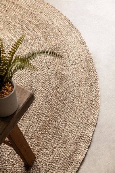 Hanse Home, Kusový koberec Jute Braided 106006 Grey Brown kruh, 140x140 (průměr) kruh, hnědá, chodba / předsíň