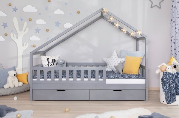 DĚTSKÁ POSTEL SE STŘÍŠKOU, 140/200 cm, světle šedá Livetastic - Online Only dětské postele, Online Only