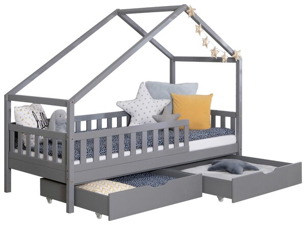 DĚTSKÁ POSTEL SE STŘÍŠKOU, 140/200 cm, světle šedá Livetastic - Online Only dětské postele, Online Only