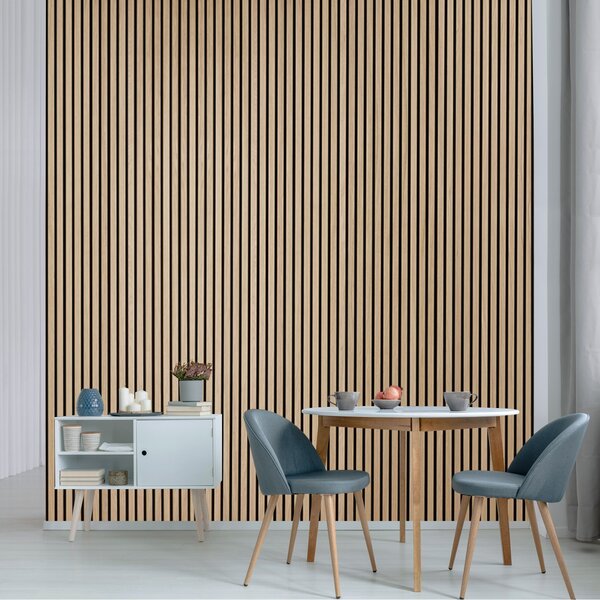 Dřevěný akustický panel, 2400 x 600 mm, B2BP002, bříza