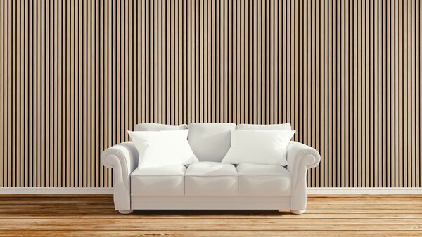 Dřevěný akustický panel, 2400 x 600 mm, B2BP002, bříza