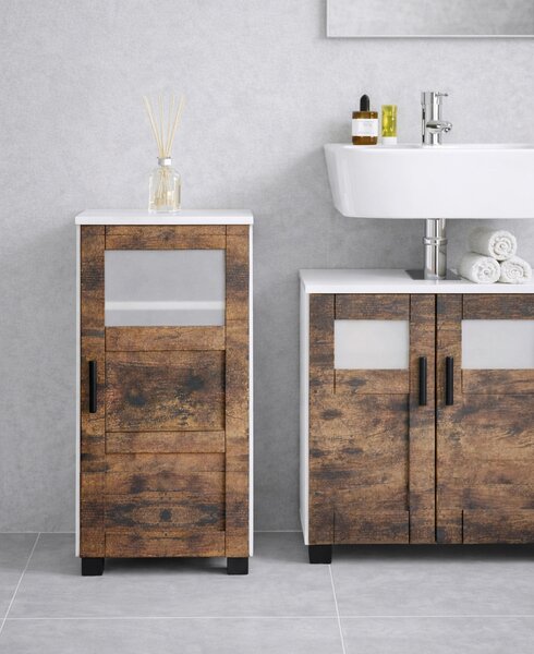 MIDI SKŘÍŇKA, bílá, barvy dubu, 38/70/28 cm MID.YOU - Koupelnové série, Online Only