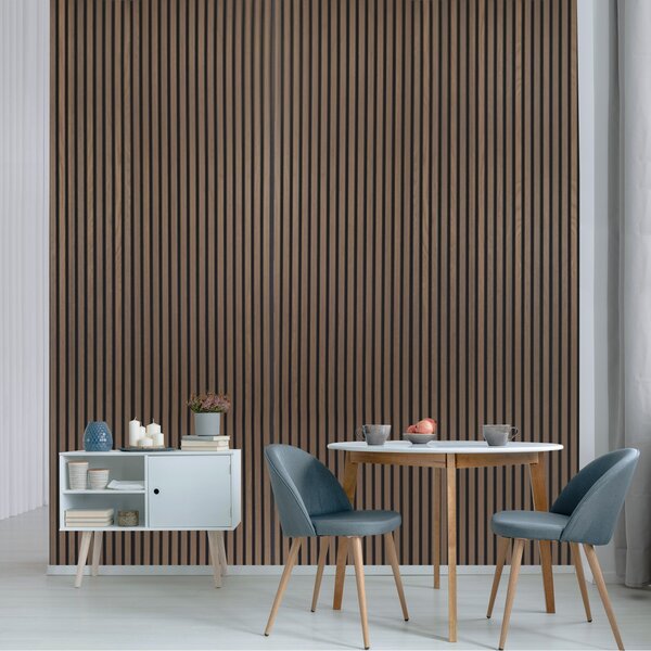 Dřevěný akustický panel, 2400 x 600 mm, B2BP007, ořech