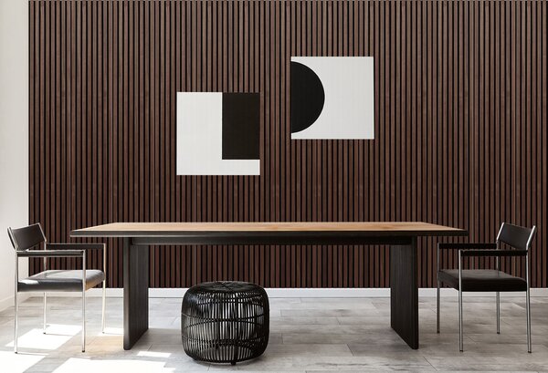 Dřevěný akustický panel, 2400 x 600 mm, B2BP007, ořech
