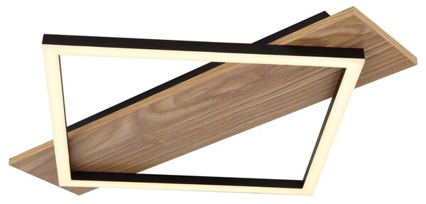 Stropní LED svítidlo BEATRIX 6 černá/světlé dřevo