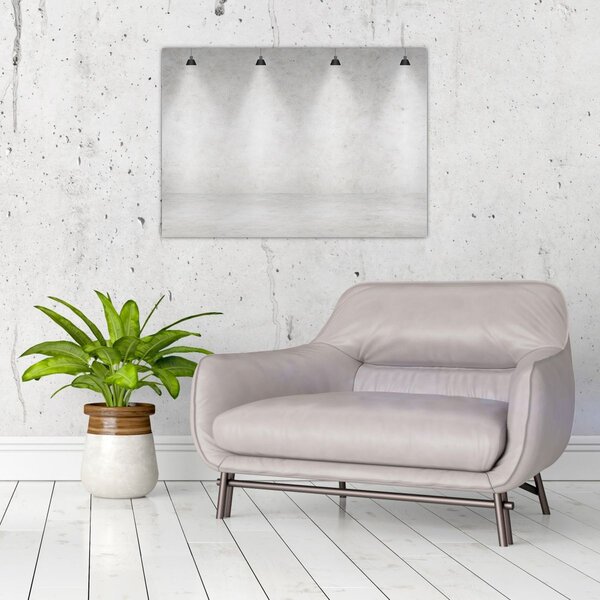 Obraz - Betonová zeď se světly (70x50 cm)