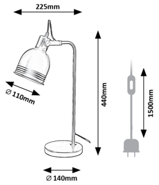 Stolní lampa FLINT černá