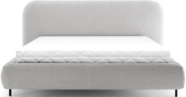 Dvoulůžková čalouněná postel 140x200 PIRELVO - světle šedá