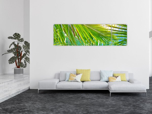 Obraz - Palmové listy (170x50 cm)