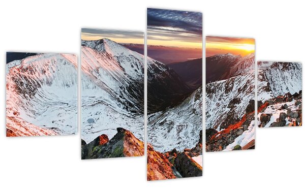 Obraz - Zimní horské panorama (125x70 cm)