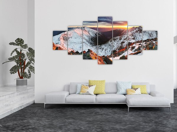 Obraz - Zimní horské panorama (210x100 cm)