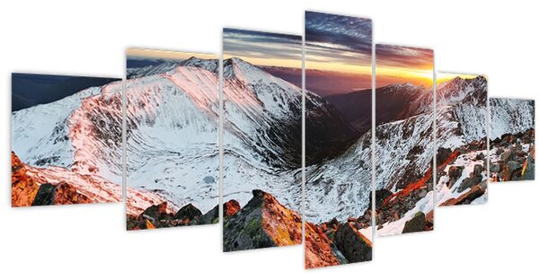 Obraz - Zimní horské panorama (210x100 cm)