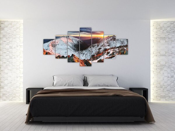 Obraz - Zimní horské panorama (210x100 cm)