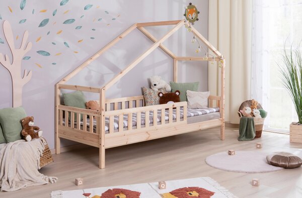 DĚTSKÁ POSTEL SE STŘÍŠKOU, 90/200 cm, přírodní barvy MID.YOU - Online Only dětské postele, Online Only