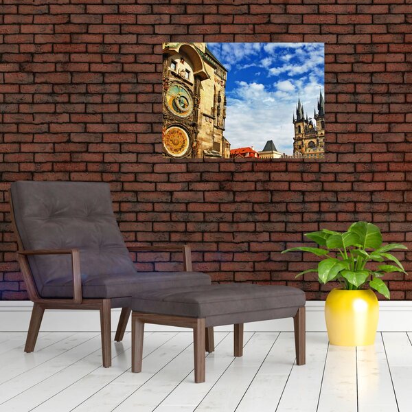 Skleněný obraz - Pražský orloj (70x50 cm)