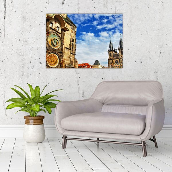 Skleněný obraz - Pražský orloj (70x50 cm)