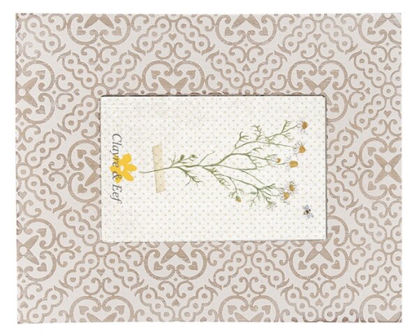 Béžovo bílý fotorámeček Seppe v boho stylu – 10x15 cm