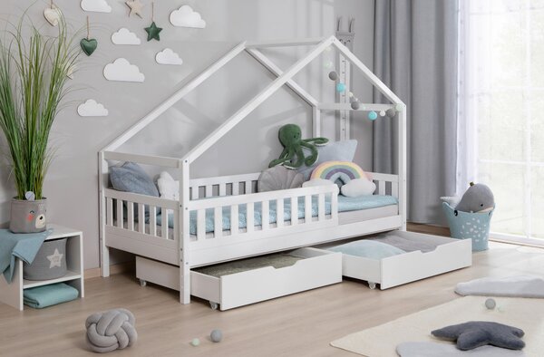 DĚTSKÁ POSTEL SE STŘÍŠKOU, 90/200 cm, bílá MID.YOU - Online Only dětské postele, Online Only