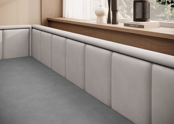 Rozkládací válenda s úložným prostorem 75x200 SLORA - tmavě šedá / světle šedá, levé provedení