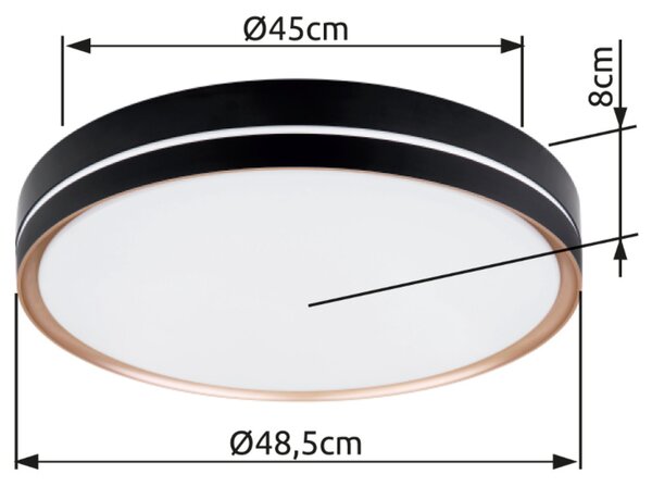 Stropní LED svítidlo MANNI černá/bronzová