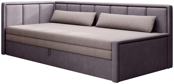 Rozkládací válenda s úložným prostorem 75x200 SLORA - růžová / světle fialová, levé provedení