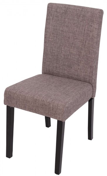 Jídelní židle Litta šedá látka (SET 2 ks) - Tmavě hnědá