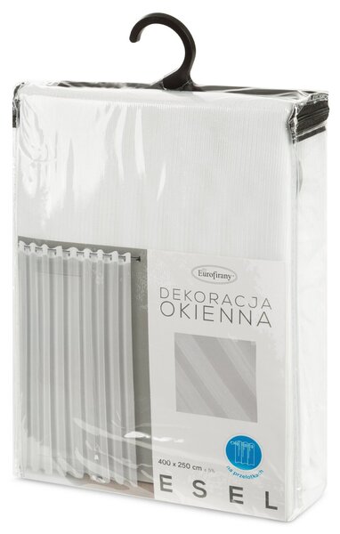 ZÁCLONA NA KROUŽCÍCH ESEL 350X250 CM BÍLÁ