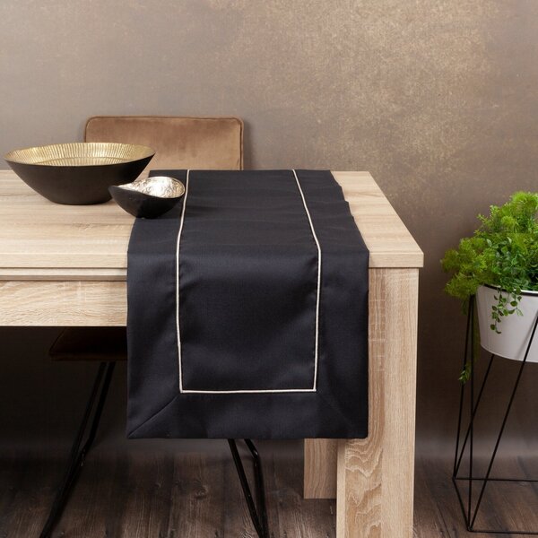 UBRUS MADELE 40X140 CM ČERNÝ