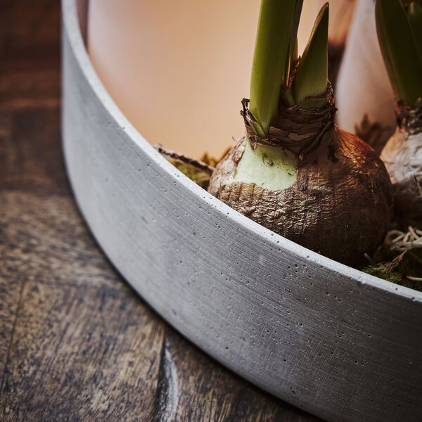 Svícen The Ring Grey Polystone 45 cm