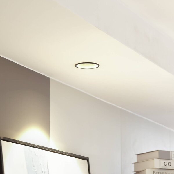 Arcchio Svítidlo LED Niria, černé, 2 700 K, stmívatelný, Černá, Obývací pokoj / jídelna, Hliník, Moderní
