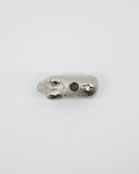 Kovový svícen Pig Antique Silver