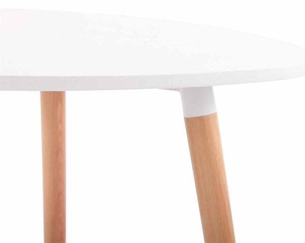 Kuchyňský stůl dřevěný Abenra 80 natura - v75 x Ø80 cm - Bílá